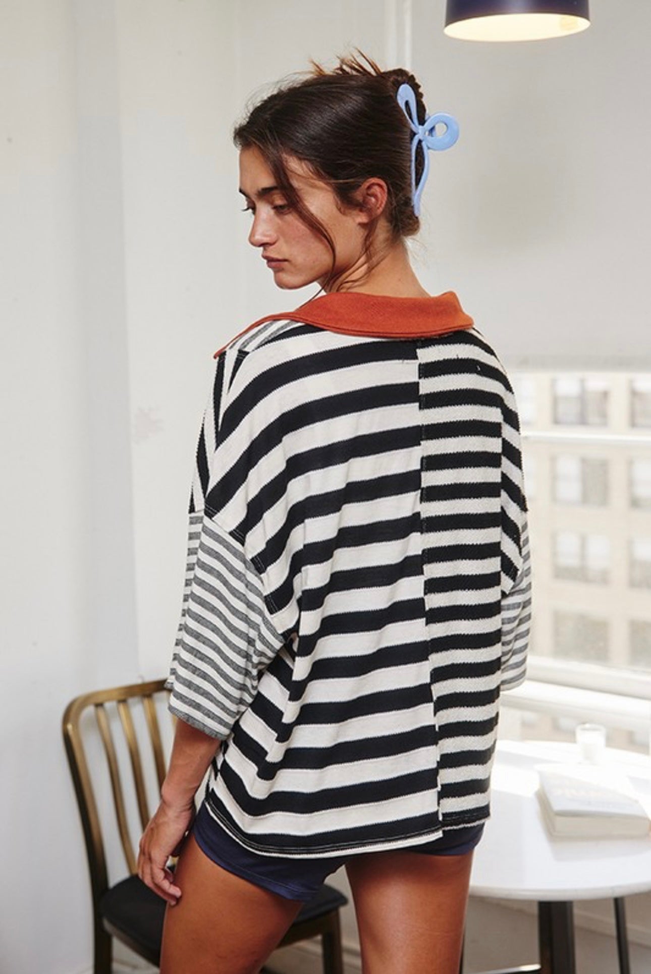 Get It Right Striped Patchwork Top