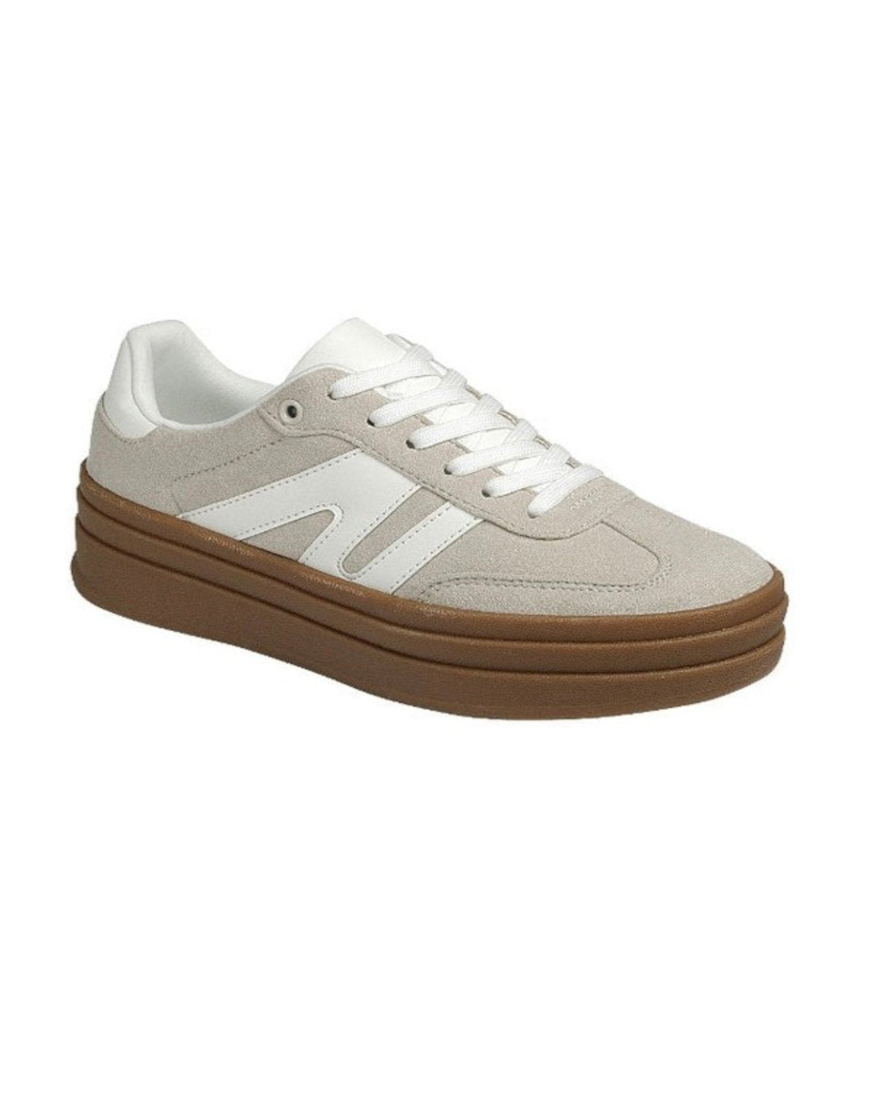 Allyson Platform Sneaker- Beige/White