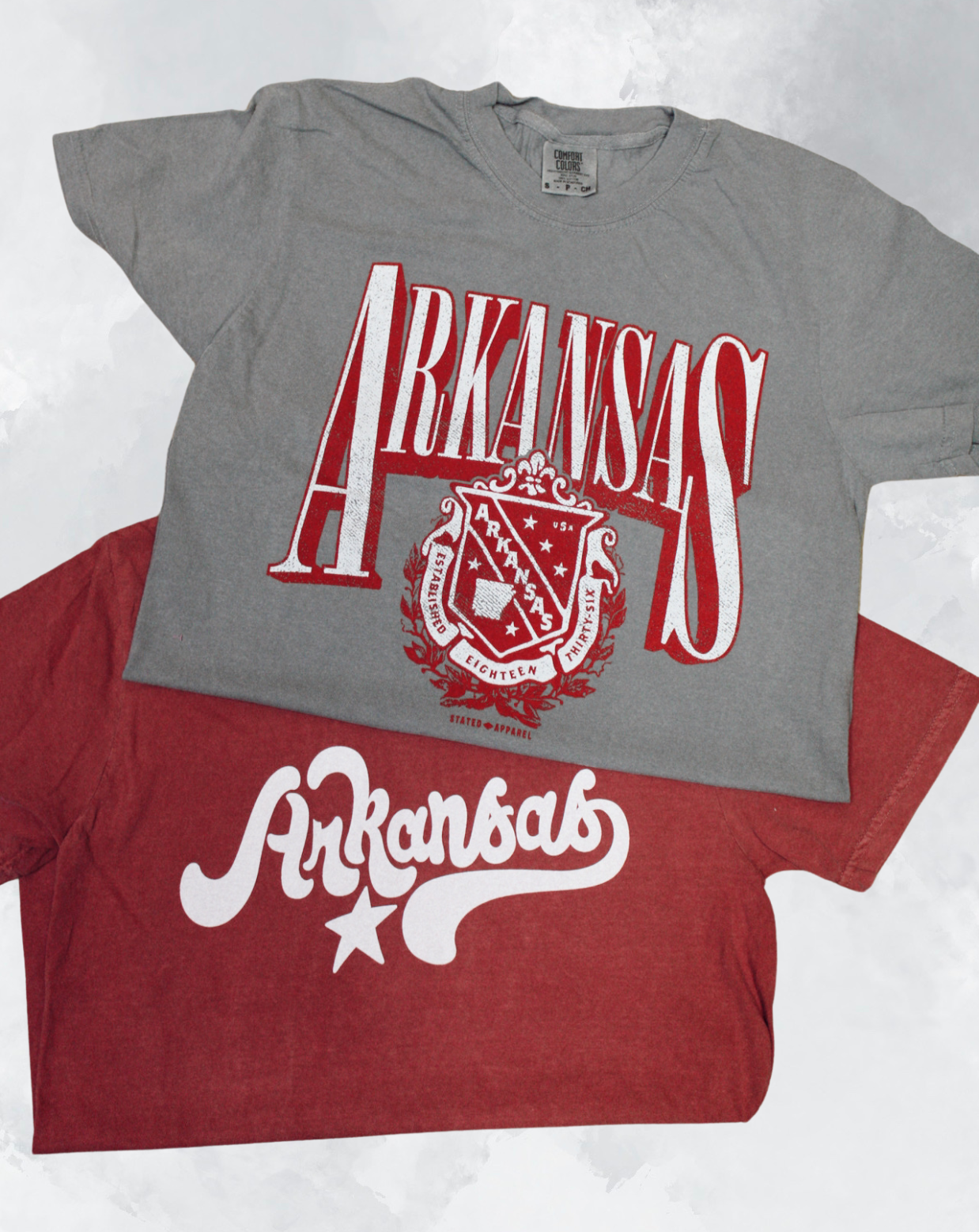 Arkansas 70's w Star Tee - Crimson