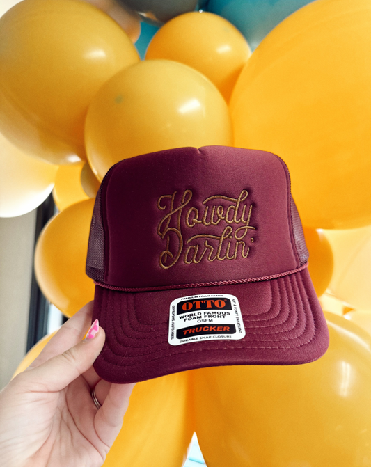 Howdy Darlin Trucker- Maroon