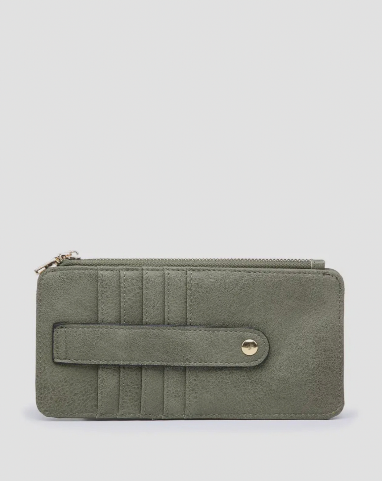 Saige Slim Vegan Wallet- Olive