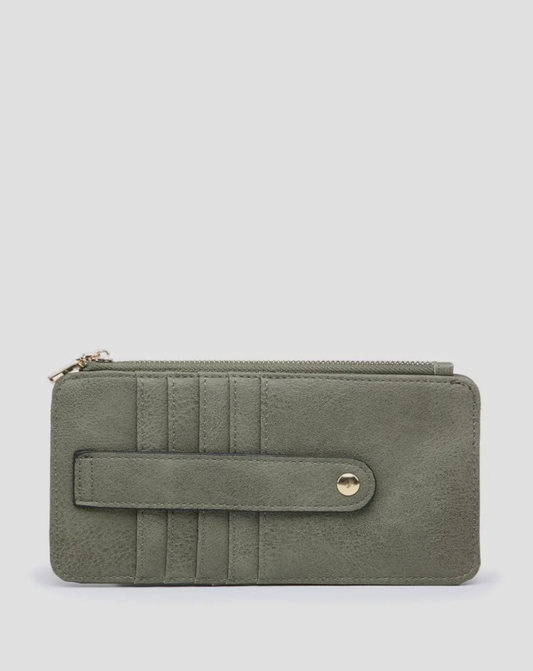 Saige Slim Vegan Wallet- Olive