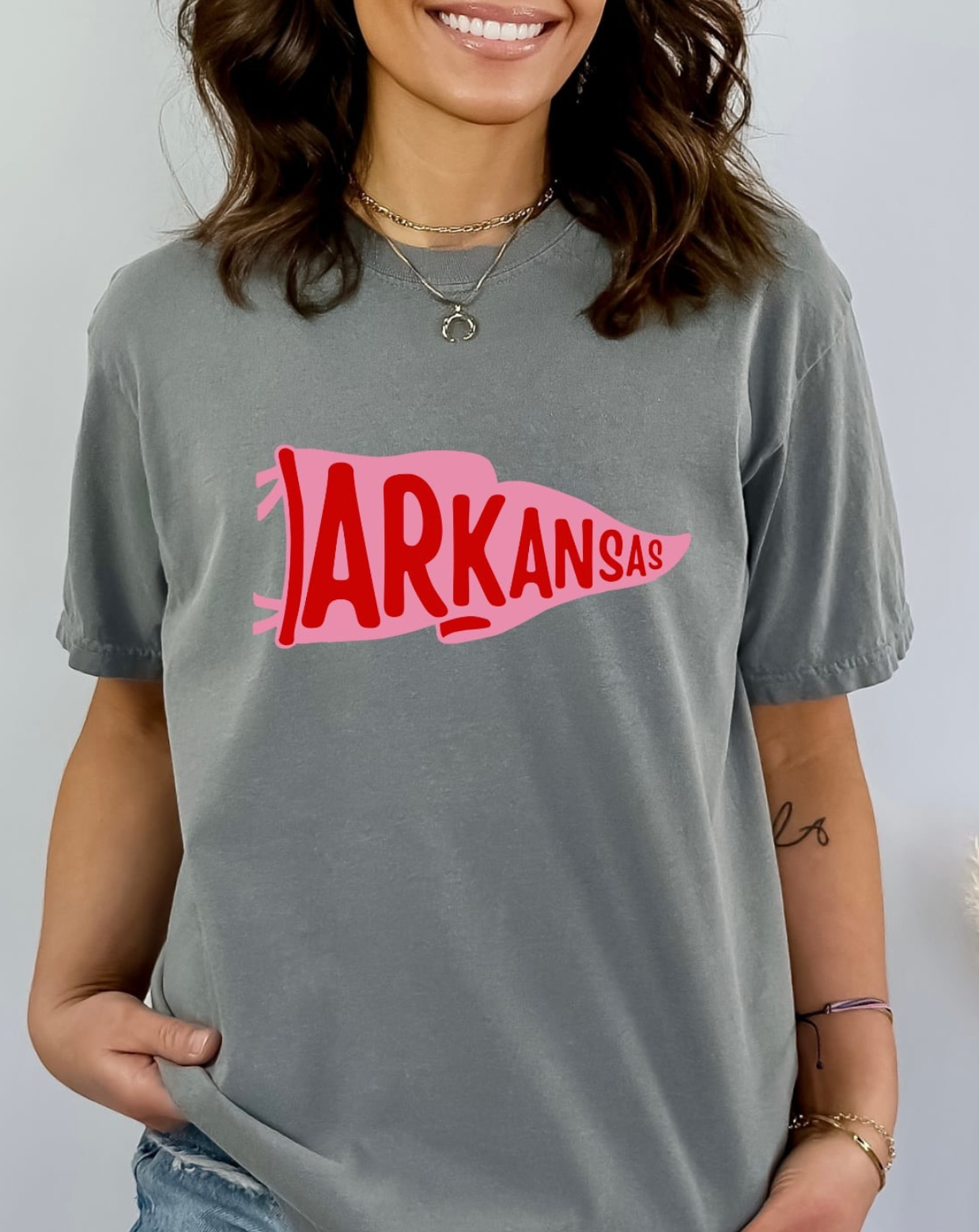 Arkansas Pennant Tee- Comfort Colors