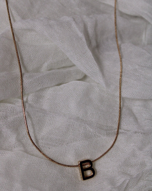 Snake Chain Initial Necklace