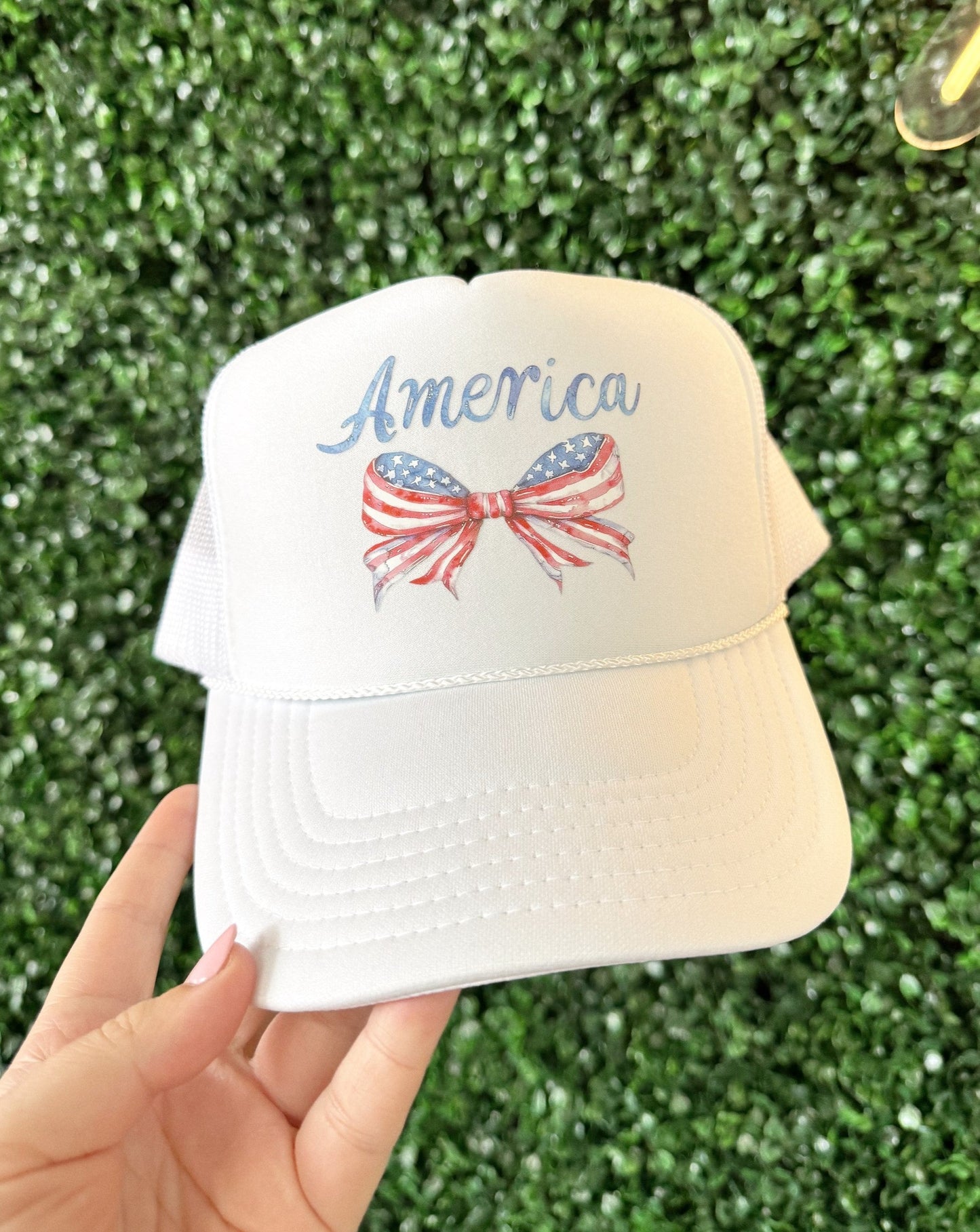 America Coquette Bow Trucker Hat