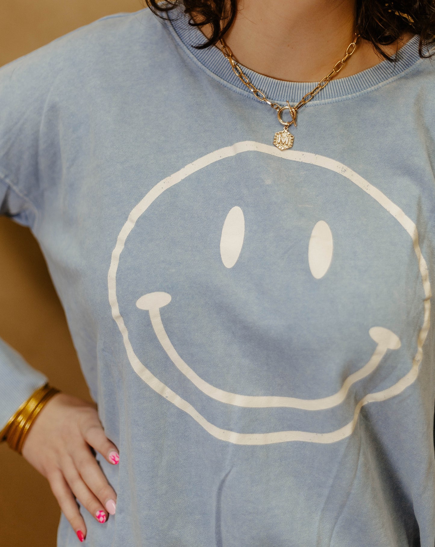 Smiles Away Pullover- Blue